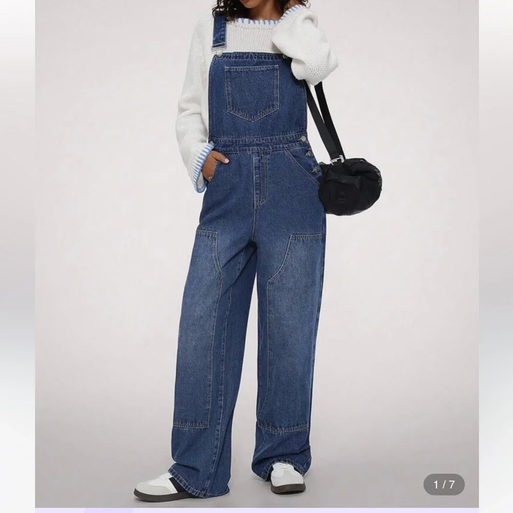 Forever 21 Blue Denim Wide-Leg Jeans NWT SIZE M - Picture 4 of 4